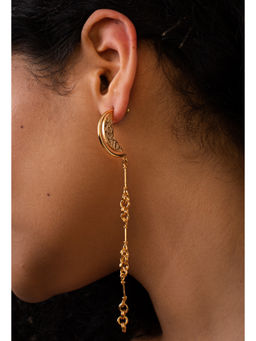 TANN TRIM - Crescent 18 Kt Gold Plated Earrings for Women