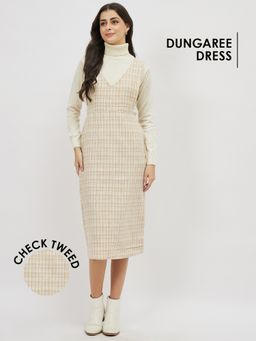 AAREIN - Tweed Midi Beige Dress