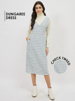 AAREIN - Tweed Midi Blue Dress