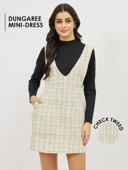 AAREIN - Tweed Mini Beige Dress