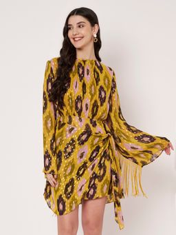 AMAGYAA - Yellow Lurex Mini Mustard Dress