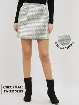 AAREIN - Tweed Mini White Skirt