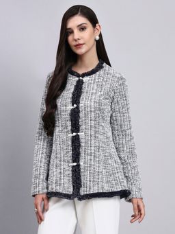 Powersutra - Chic Warm Tweed Stretchable Black Top