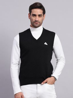Monte Carlo - Men's Black V Neck Sleeveless Sweater