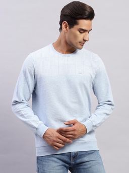 Monte Carlo - Men's Woven Light Blue Round Neck Full Sleeves Sweatshirt
