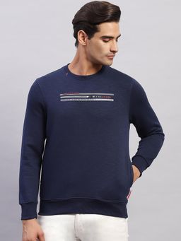 Monte Carlo - Men's Printed Navy Blue Round Neck Full Sleeves Sweatshirt