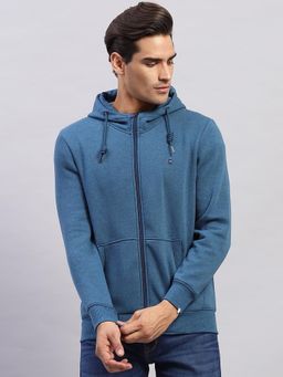 Monte Carlo - Men's Solid Blue Full Sleeves Jacket