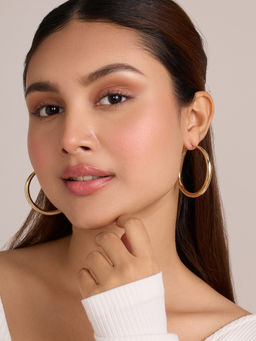 Pipa Bella by Nykaa Fashion - Gold Round Oversized Hoop Earrings