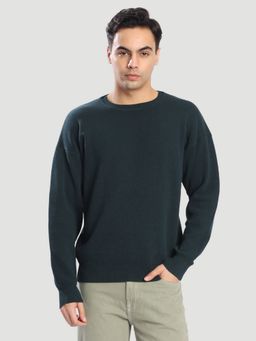 Bene Kleed - Men Round Neck Collar Full Sleeve Green Sweater