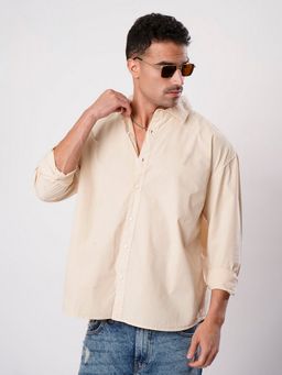 Bene Kleed - Men Beige Oversize Cotton Casual Shirt