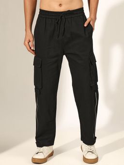 SHOWOFF - Men Black Relaxed Fit Cargo Pant