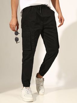 SHOWOFF - Men Black Cargo Pocket Joggers