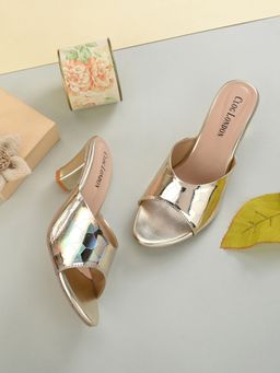 CLOG LONDON - Gold Comfortable Sandal Heels
