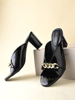 CLOG LONDON - Black Comfortable Heel Sandals