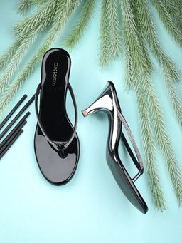 CLOG LONDON - Black Comfortable Heel Sandals