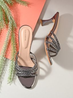 CLOG LONDON - Grey Comfortable Heel Sandals