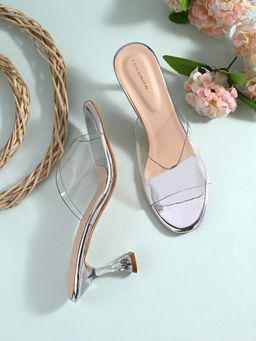 CLOG LONDON - Silver Comfortable Heel Sandals