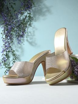 CLOG LONDON - Gold Comfortable Heel Sandals