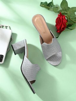 CLOG LONDON - Grey Comfortable Heel Sandals