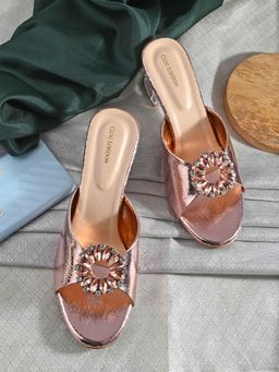 CLOG LONDON - Rose Gold Comfortable Heel Sandals