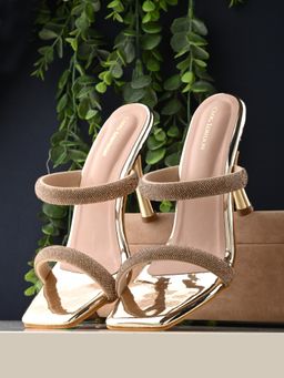 CLOG LONDON - Gold Comfortable Heel Sandals