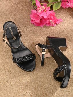 CLOG LONDON - Black Comfortable Heel Sandals
