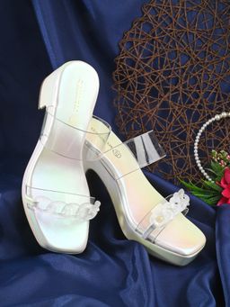 CLOG LONDON - White Comfortable Heel Sandals