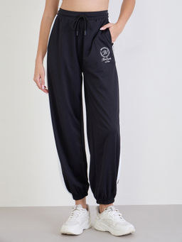 Styli - Women Black Tapered Fit Joggers