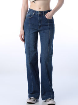 ONLY - Women Solid Regular Fit Mid-Rise Navy Blue Jeans