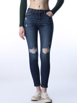 ONLY - Women Solid Skinny Fit Mid-Rise Blue Jeans
