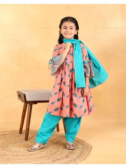 Fabindia - Pink Cotton Salwar Suit Set