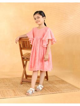 Fabindia - Pink Cotton Silk Bandhani Dress