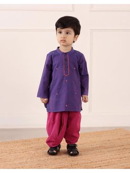Fabindia - Purple Cotton Kurta with Dhoti