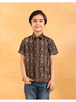 Fabindia - Brown Cotton Dabu Shirt