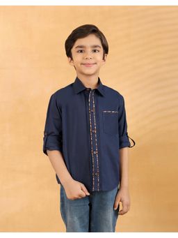 Fabindia - Navy Blue Cotton Shirt