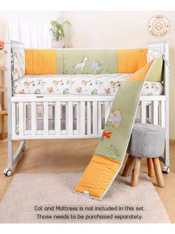 Bonfino - Premium 100% Organic Cotton Crib Bumper-African Safari Print (0-24 Months)