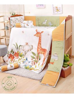 Bonfino - Premium 100% Organic Cotton Crib Bedding Set-African Safari Print (0-24 Months)