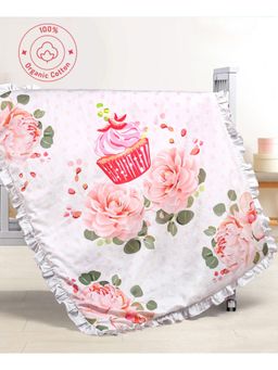 Bonfino - Premium 100% Organic Cotton Quilt Cupcake Print-Pink (0-24 Months)