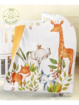 Bonfino - Premium 100% Organic Cotton Quilt African Safari Print-Multicolor (0-24 Months)