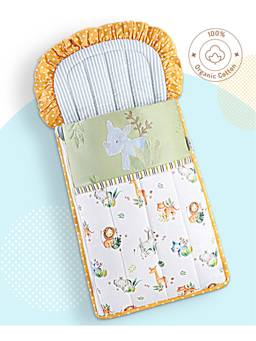 Bonfino - Premium Cotton Nest Bag African Safari Print-Yellow (0-6 Months)
