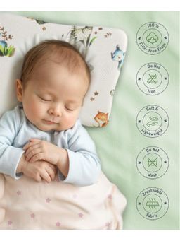 Bonfino - Premium Cotton Rectangluar Shape Memory Foam Pillow-African Safari Print (0-24 Months)