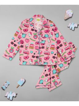Pyjama Party - Feminist Kids Pure Cotton Pyjama Set with Notched Collar