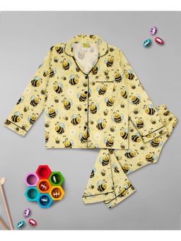 Pyjama Party - Bumblebee Kids Pure Cotton Pyjama Set with Notched Collar