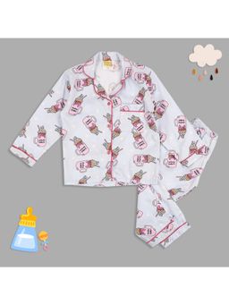 Pyjama Party - Shakey Wakey Kids Pure Cotton Pyjama Set with Notched Collar