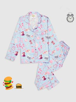 Pyjama Party - Good Morning Kids Pure Cotton Pyjama Set with Notched Collar