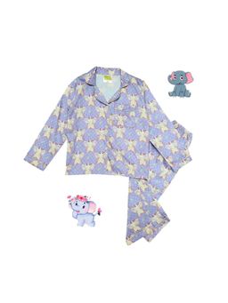Pyjama Party - Elephantastic Kids Pure Cotton Pyjama Set with Notched Collar