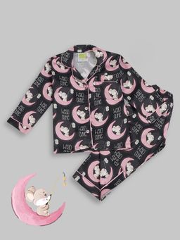 Pyjama Party - Hello Cutie Kids Pure Cotton Pyjama Set with Notched Collar