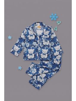 Pyjama Party - Beary Cute Kids Pure Cotton Pyjama Set with Notched Collar