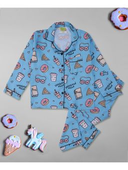 Pyjama Party - Weekend Mode Kids Cotton Rayon Pyjama Set with Notched Collar