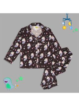 Pyjama Party - Be A Unicorn Kids Cotton Rayon Pyjama Set with Notched Collar